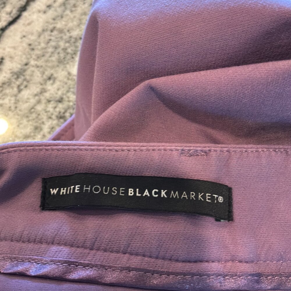 White House Black Market The Slim Cropped lavender cuffed pants size 4 - Picture 7 of 10